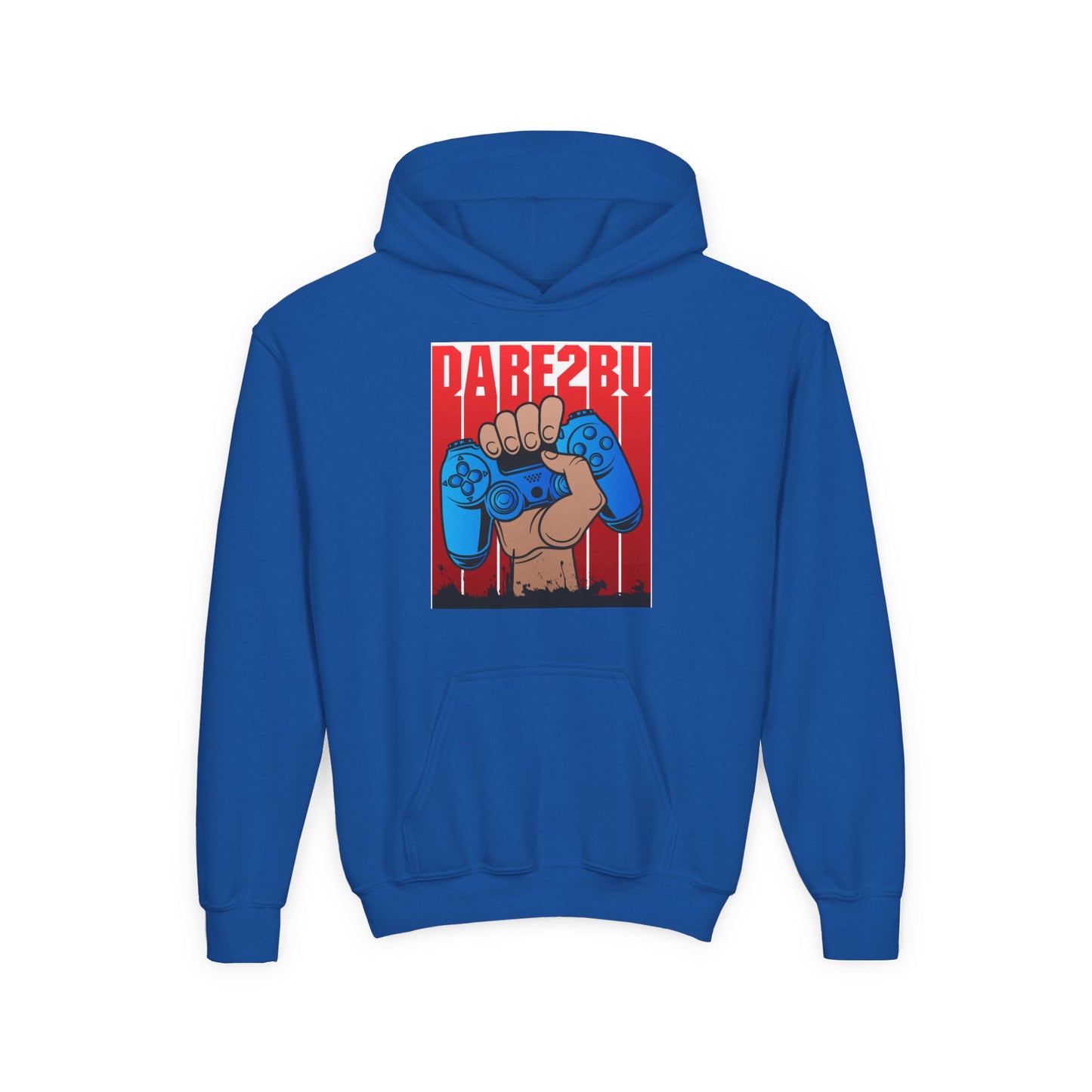 Gaming Fist Youth Hoodie – 'DARE2BU' Controller Graphic Sweatshirt