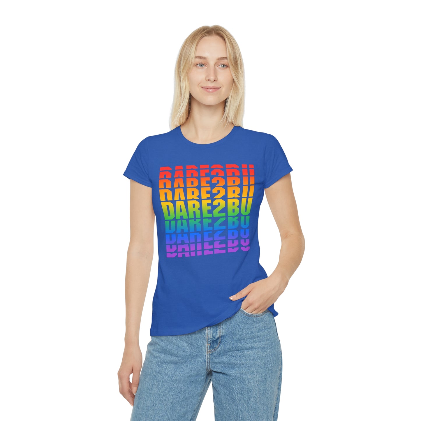 Rainbow 'DARE2BU' Women's T-Shirt — Pride Motivational Graphic Tee