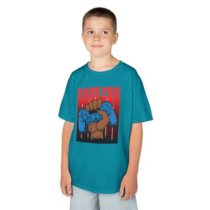 Kids Tee — "Game2Be" Fist with Blue Controllers Graphic