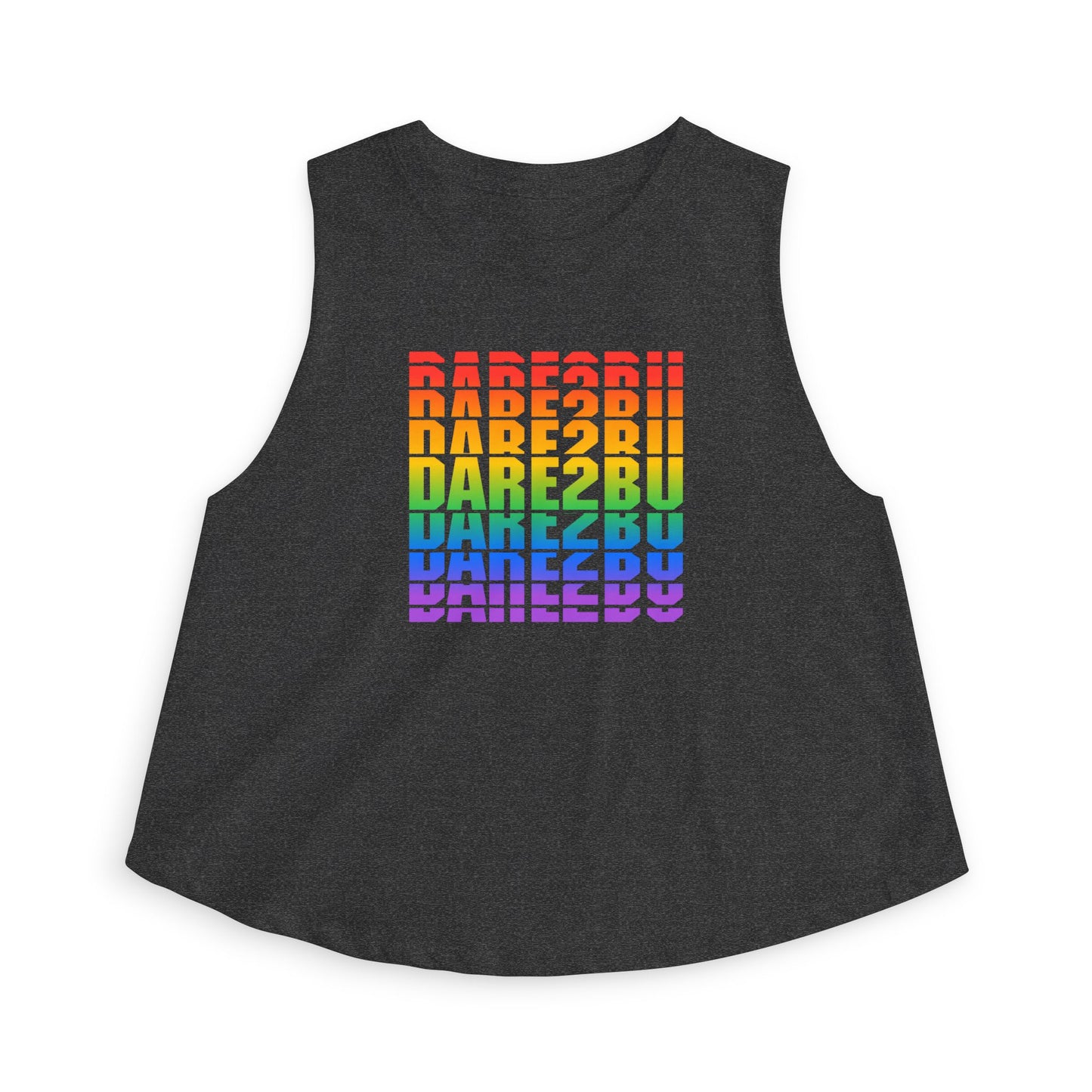 Crop Top — "DARE2BU" Rainbow Pride Graphic Tank
