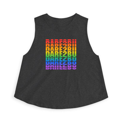 Crop Top — "DARE2BU" Rainbow Pride Graphic Tank