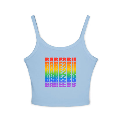 Rainbow Babe Crop Tank Top — Pride Graphic Women's Spaghetti Strap