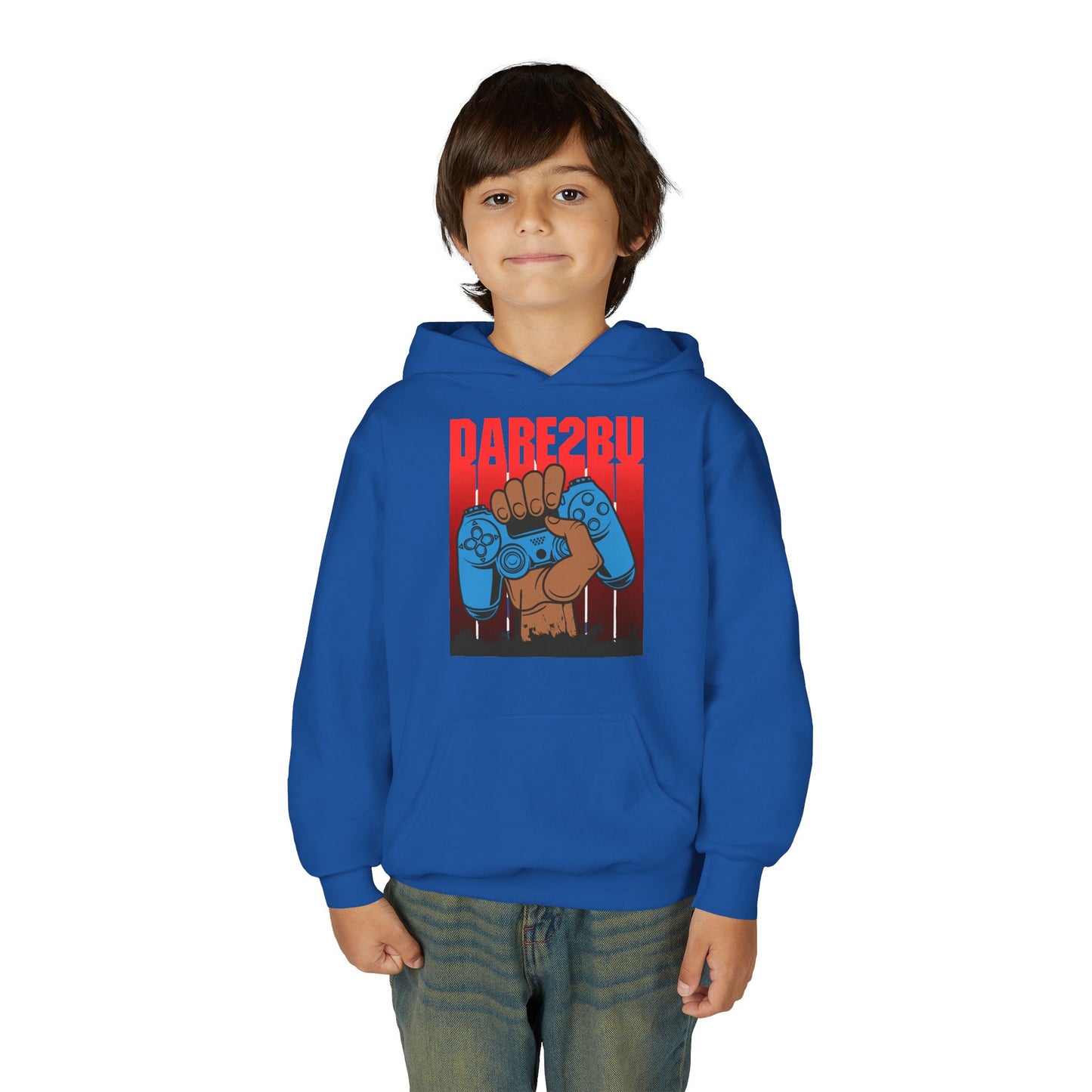 Gaming Fist Youth Hoodie – 'DARE2BU' Controller Graphic Sweatshirt