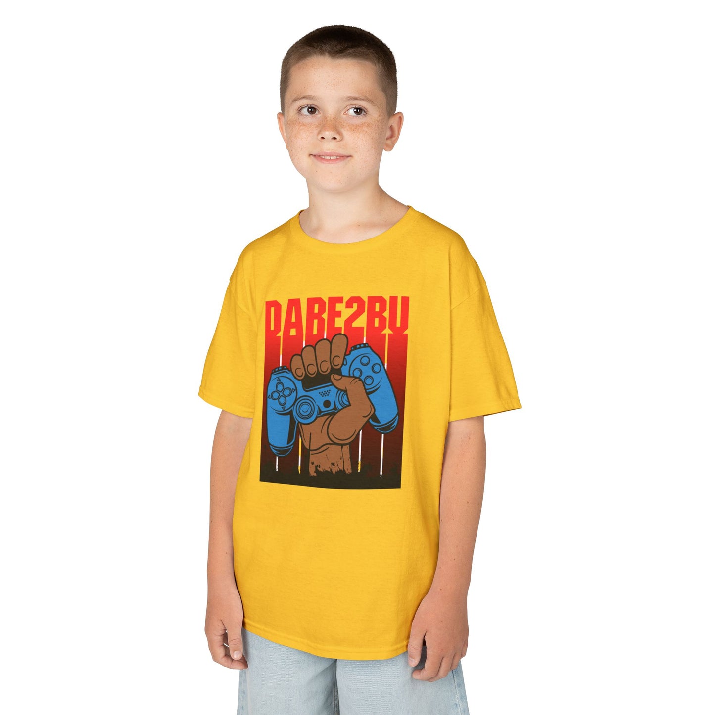 Kids Tee — "Game2Be" Fist with Blue Controllers Graphic