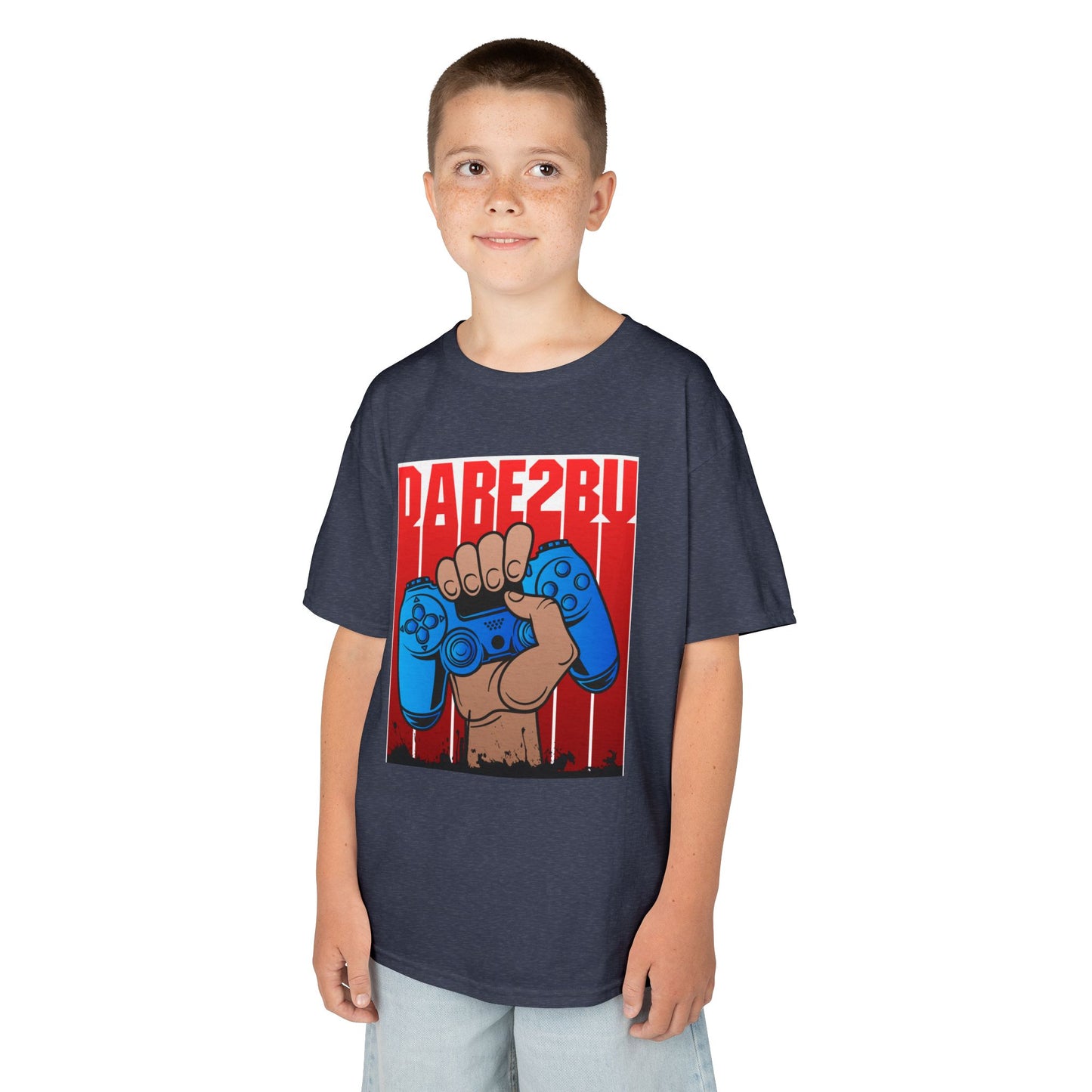 Kids Tee — "Game2Be" Fist with Blue Controllers Graphic