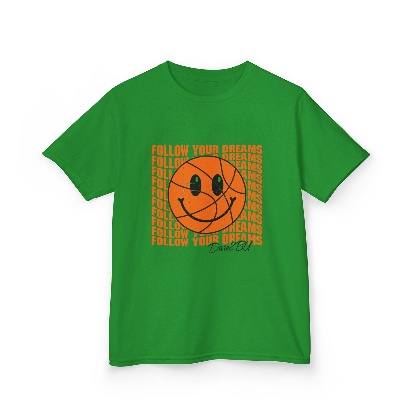 Kids Tee — 'Follow Your Dreams' Smiley Basketball Graphic