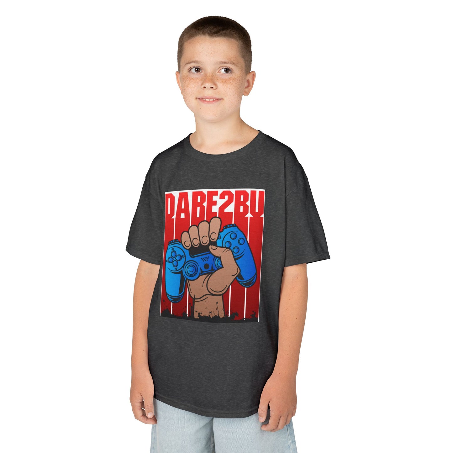 Kids Tee — "Game2Be" Fist with Blue Controllers Graphic
