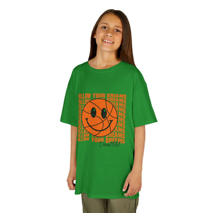 Kids Tee — 'Follow Your Dreams' Smiley Basketball Graphic
