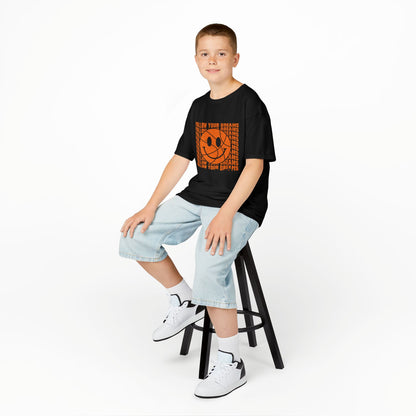 Kids Tee — 'Follow Your Dreams' Smiley Basketball Graphic