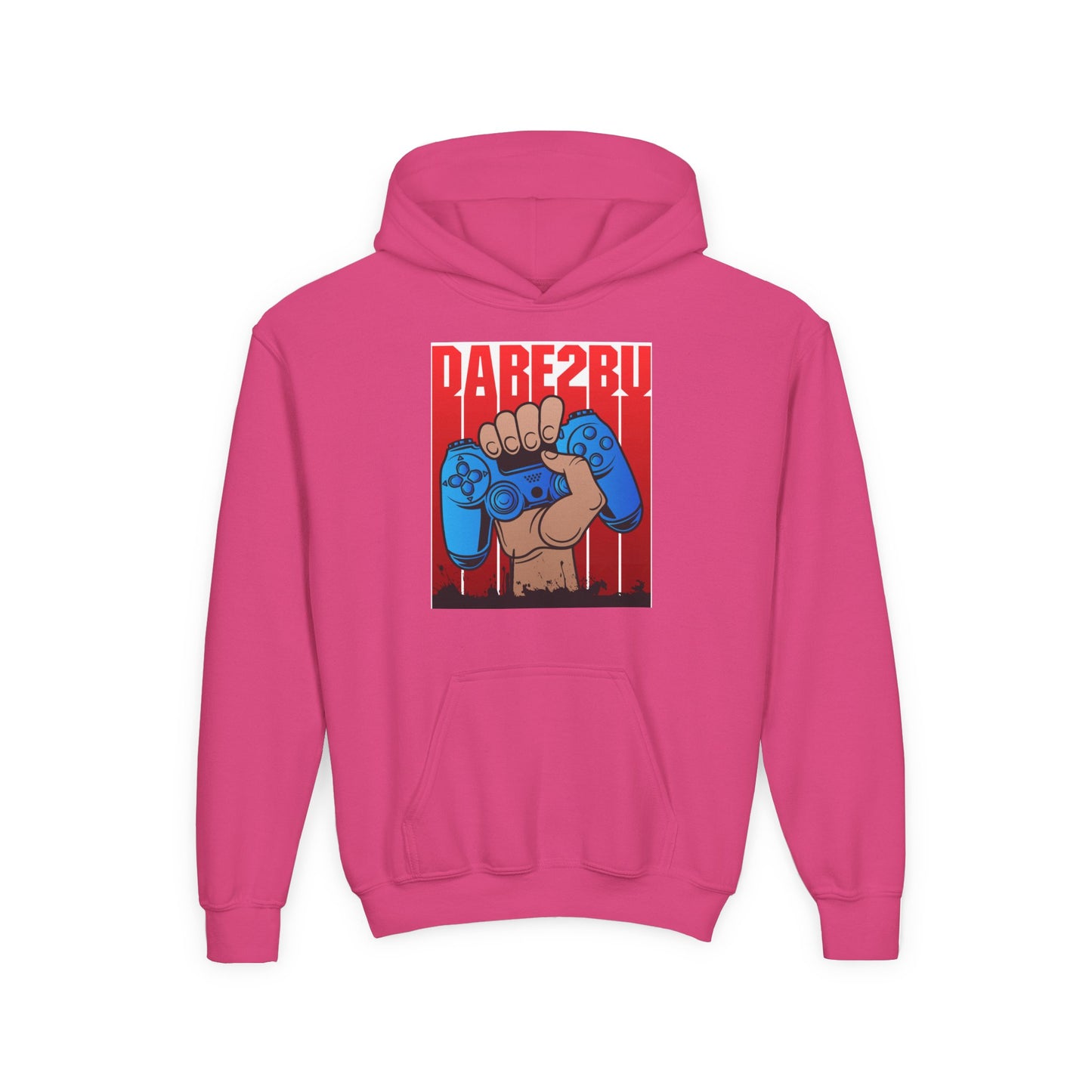 Gaming Fist Youth Hoodie – 'DARE2BU' Controller Graphic Sweatshirt
