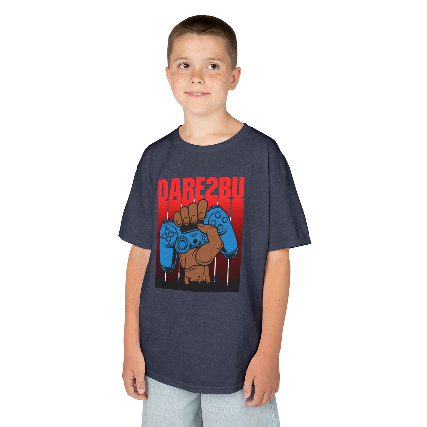 Kids Tee — "Game2Be" Fist with Blue Controllers Graphic