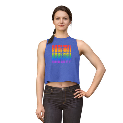 Crop Top — "DARE2BU" Rainbow Pride Graphic Tank