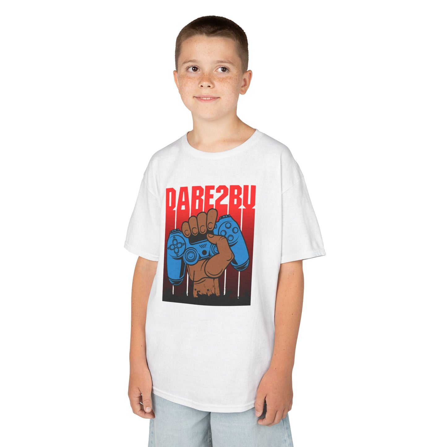 Kids Tee — "Game2Be" Fist with Blue Controllers Graphic