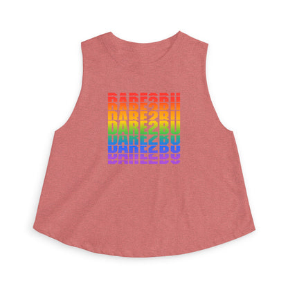 Crop Top — "DARE2BU" Rainbow Pride Graphic Tank