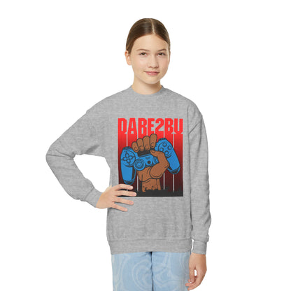 Youth Gamer Crewneck Sweatshirt – "GAME2BU" Retro Controller Graphic