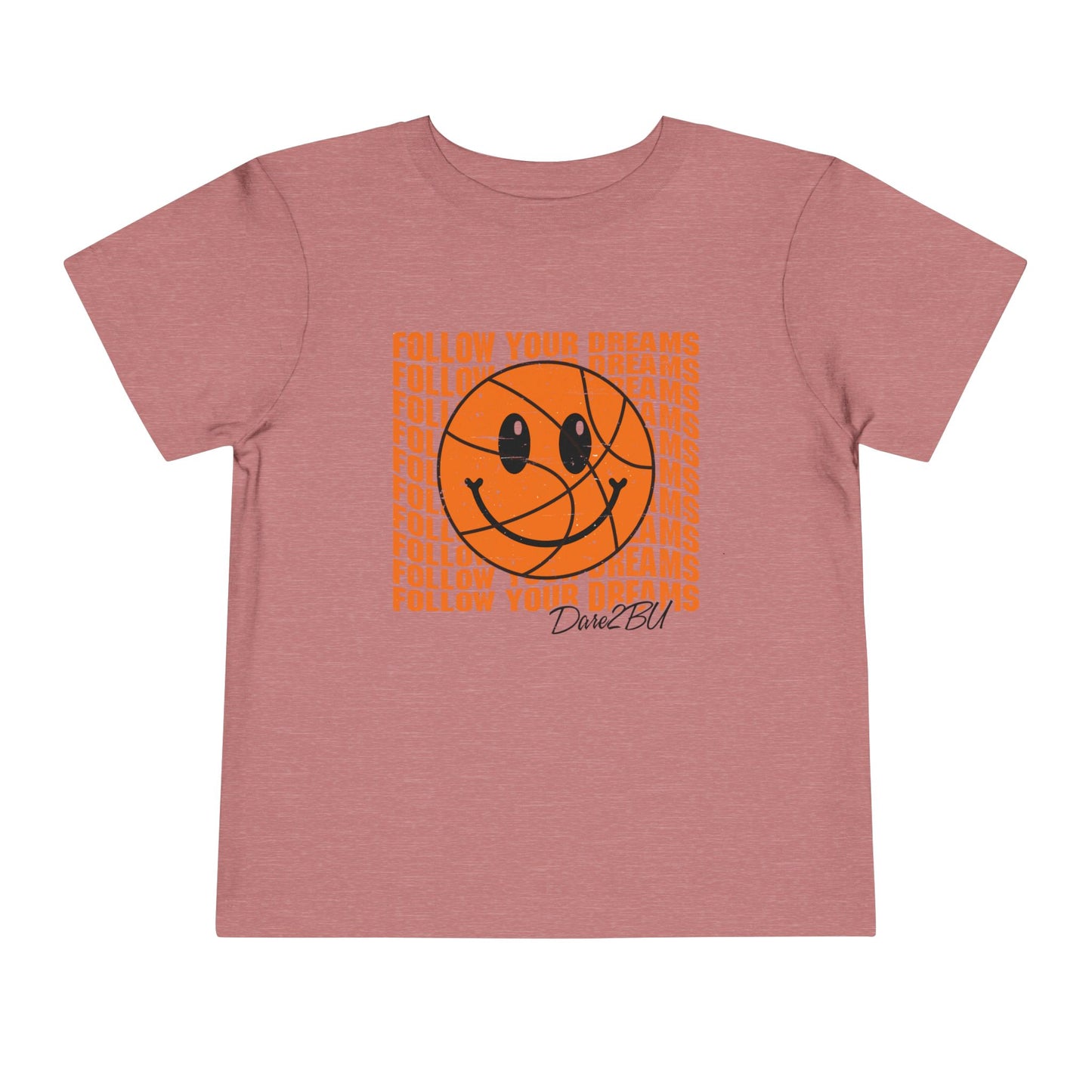 Toddler Tee — 'Follow Your Dreams' Smiley Basketball Graphic
