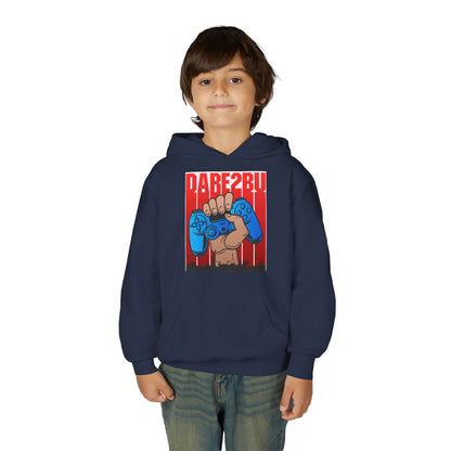 Gaming Fist Youth Hoodie – 'DARE2BU' Controller Graphic Sweatshirt