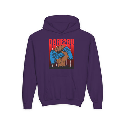 Gaming Fist Youth Hoodie – 'DARE2BU' Controller Graphic Sweatshirt