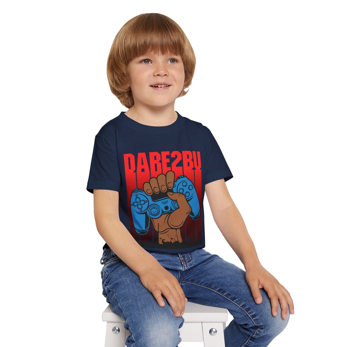 Toddler T‑Shirt — 'Game On' Controller Graphic (Rallying Fist, Red Gradient)
