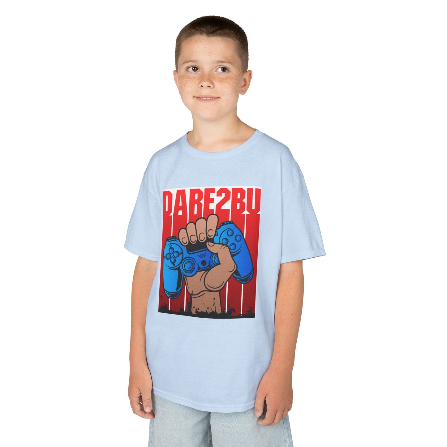 Kids Tee — "Game2Be" Fist with Blue Controllers Graphic
