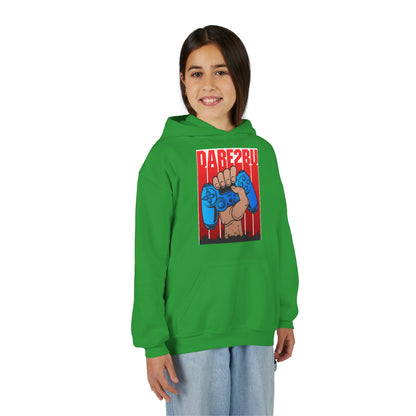 Gaming Fist Youth Hoodie – 'DARE2BU' Controller Graphic Sweatshirt