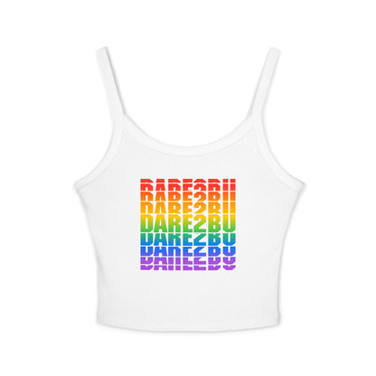 Rainbow Babe Crop Tank Top — Pride Graphic Women's Spaghetti Strap