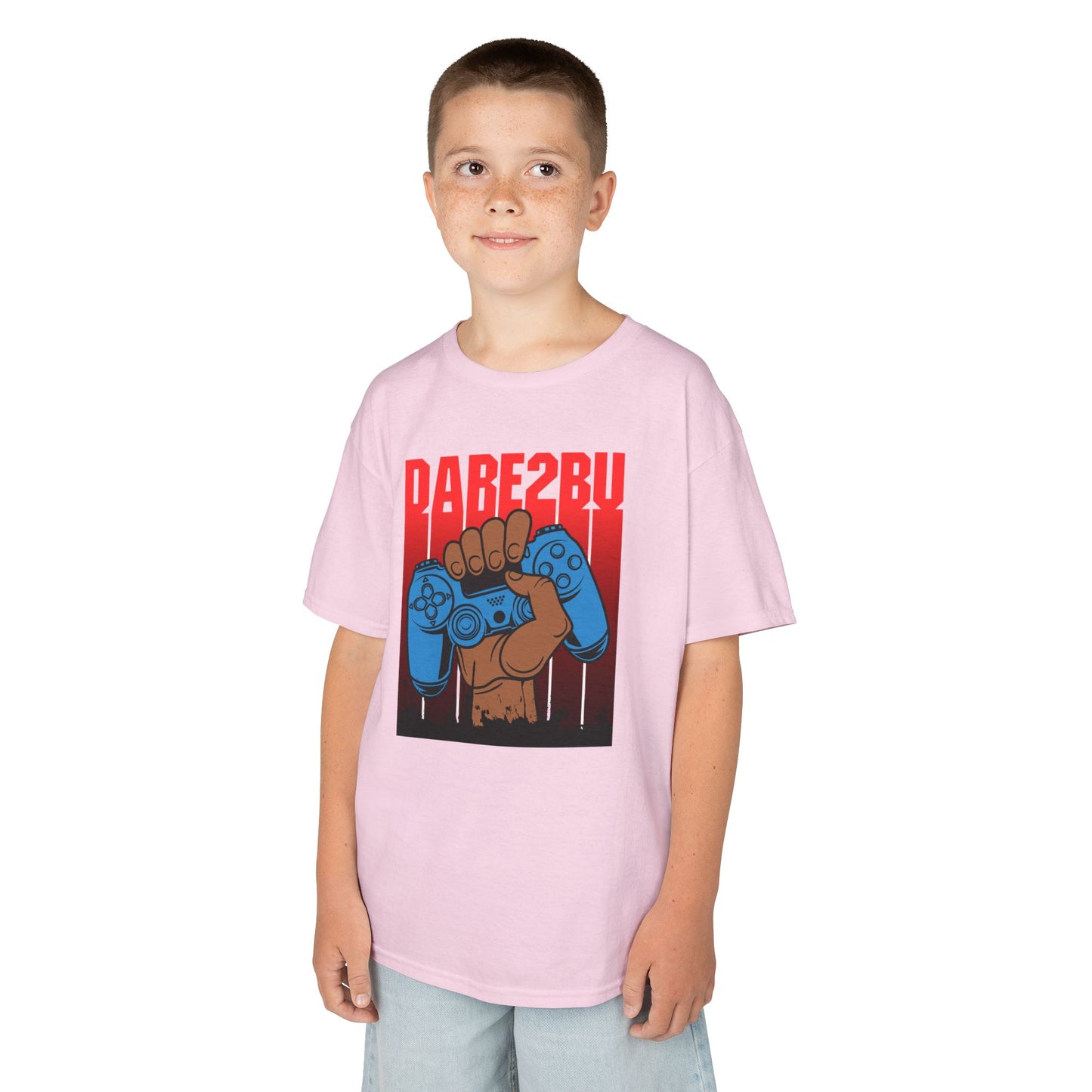 Kids Tee — "Game2Be" Fist with Blue Controllers Graphic