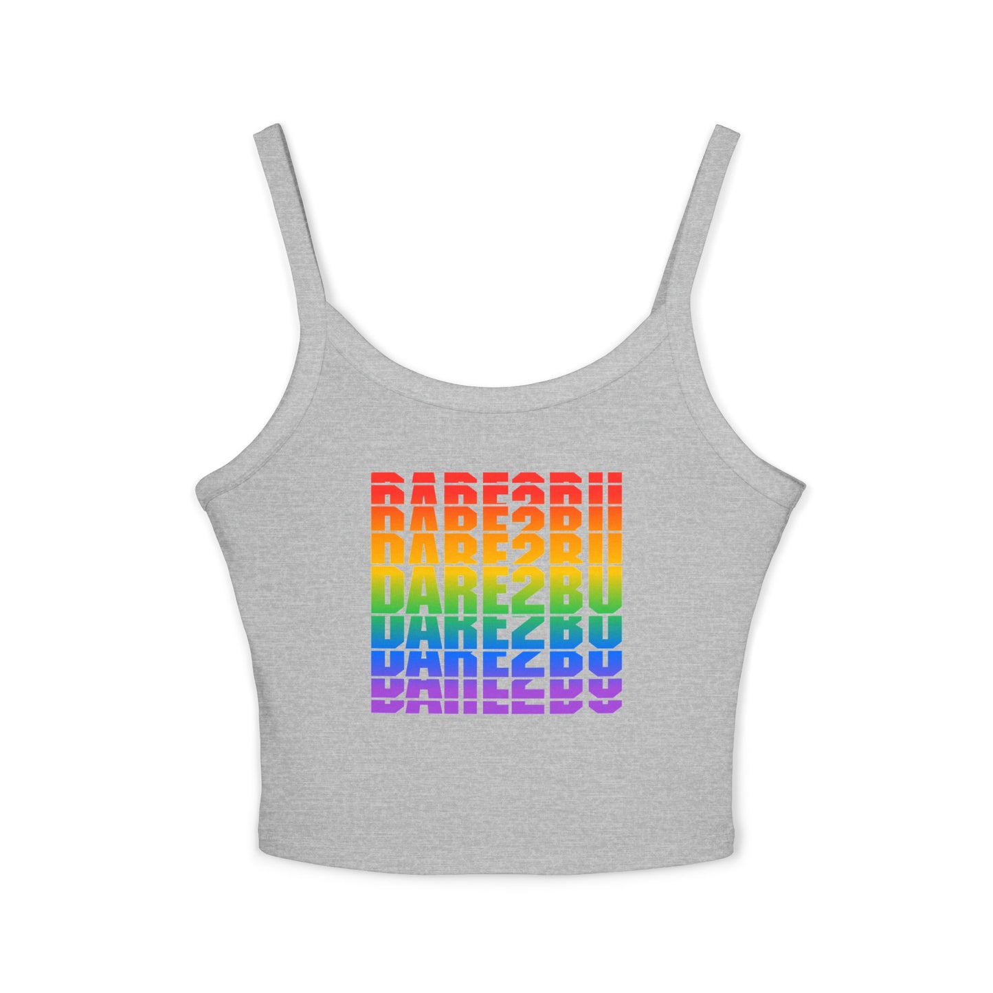 Rainbow Babe Crop Tank Top — Pride Graphic Women's Spaghetti Strap