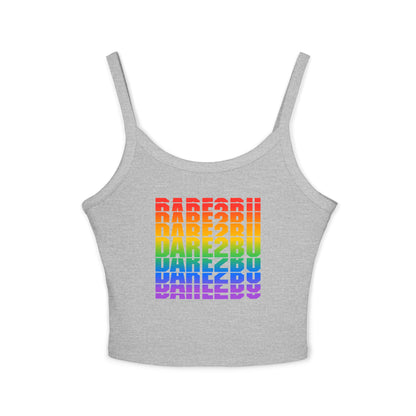 Rainbow Babe Crop Tank Top — Pride Graphic Women's Spaghetti Strap
