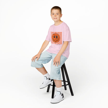 Kids Tee — 'Follow Your Dreams' Smiley Basketball Graphic