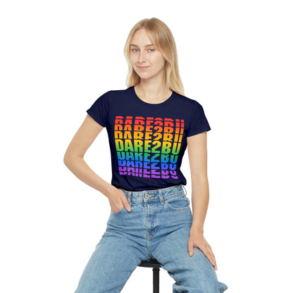 Rainbow 'DARE2BU' Women's T-Shirt — Pride Motivational Graphic Tee