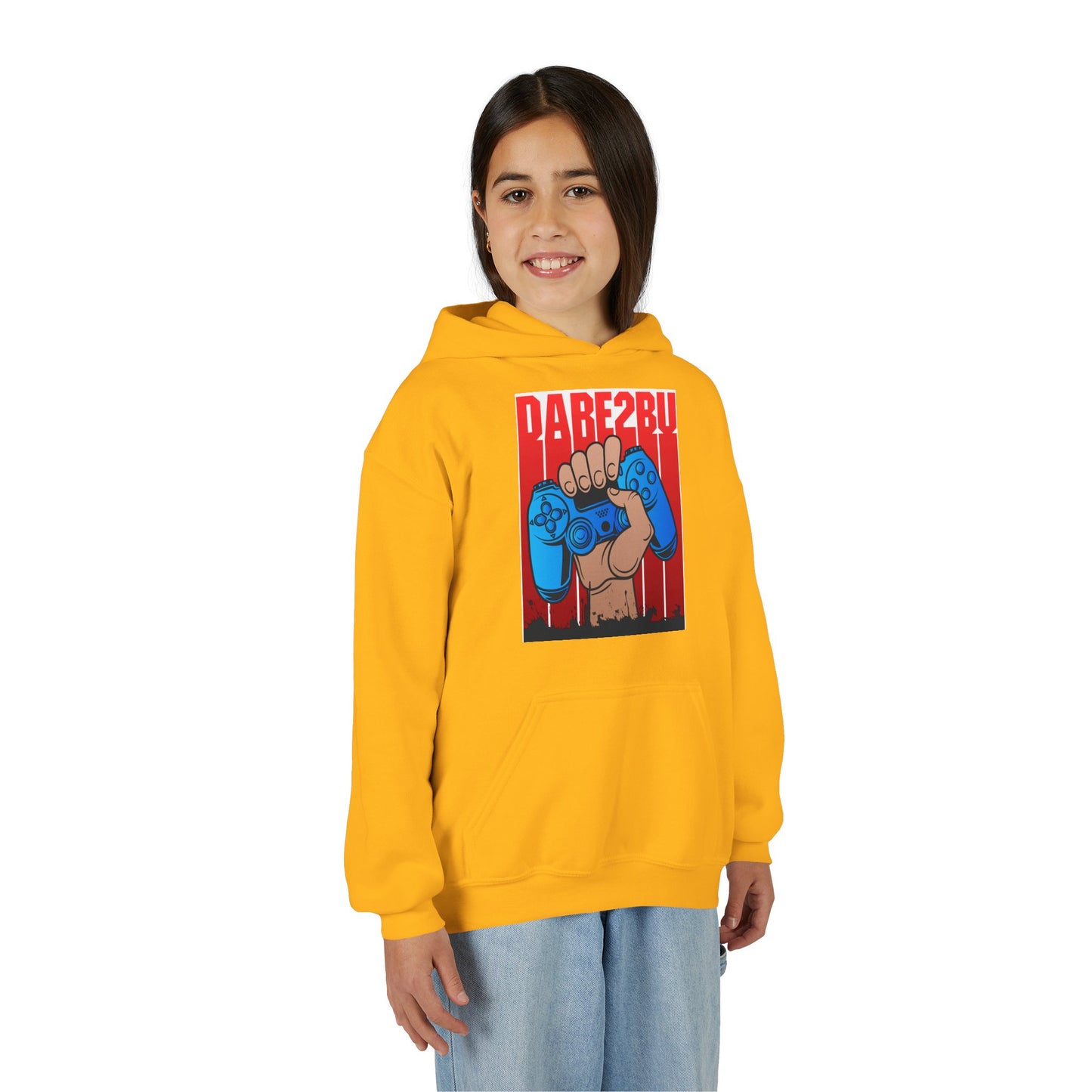 Gaming Fist Youth Hoodie – 'DARE2BU' Controller Graphic Sweatshirt