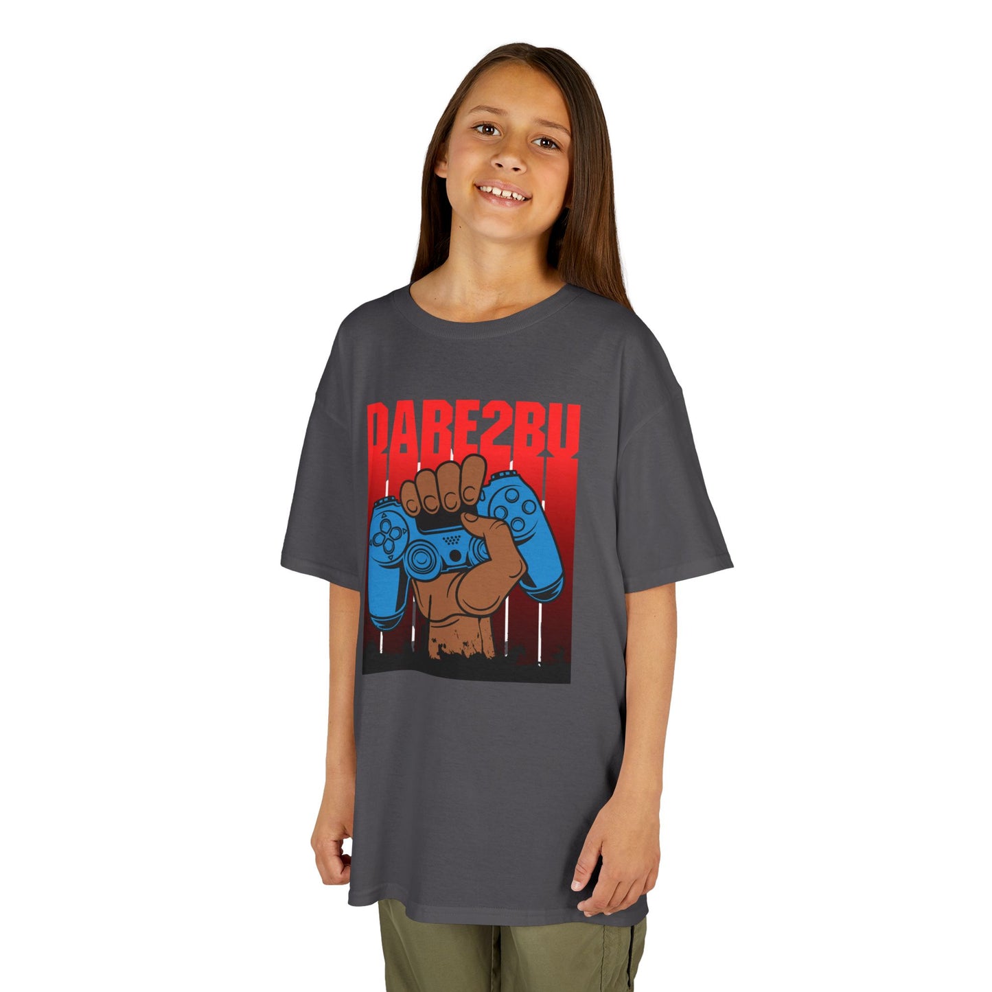Kids Tee — "Game2Be" Fist with Blue Controllers Graphic