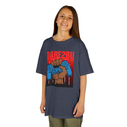 Kids Tee — "Game2Be" Fist with Blue Controllers Graphic