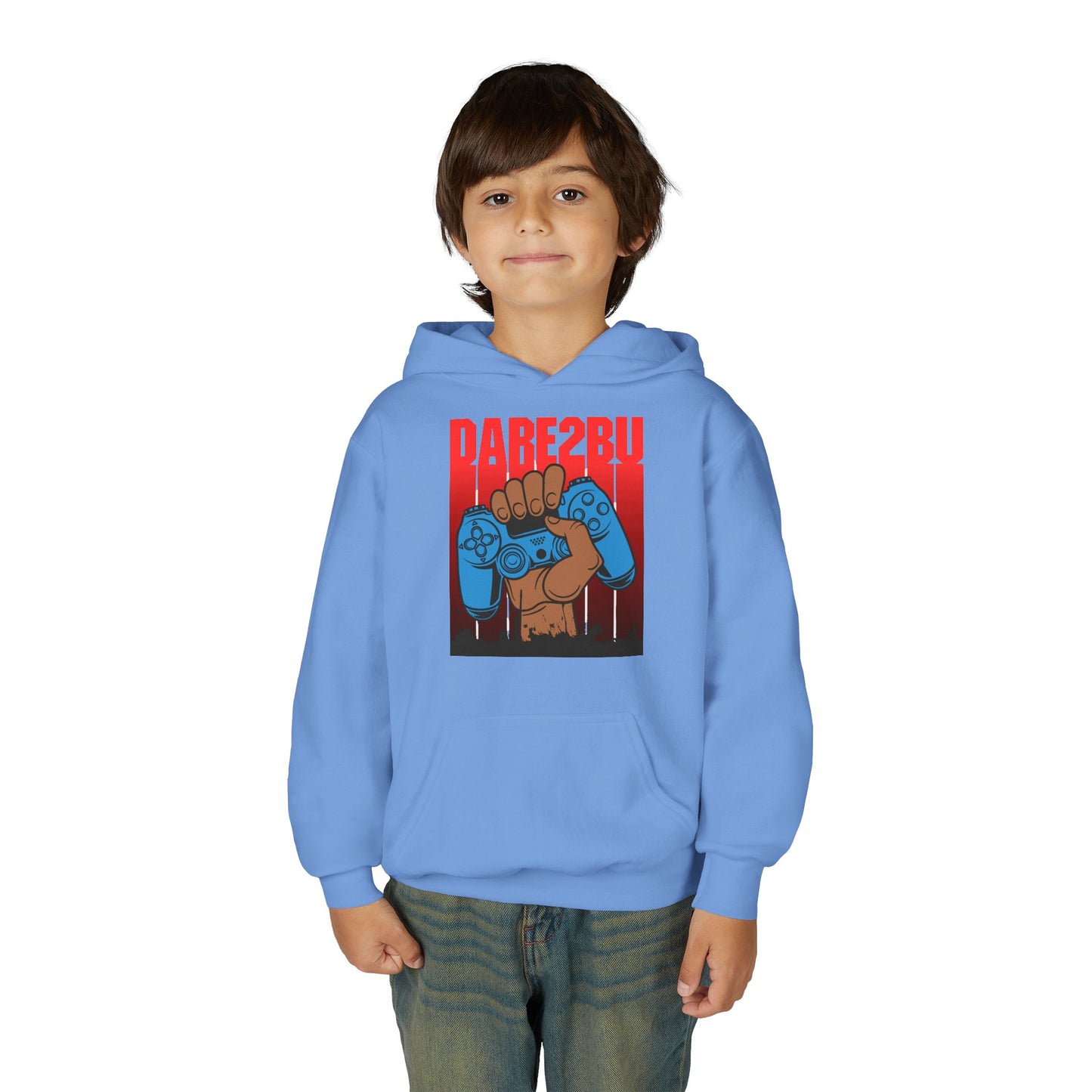 Gaming Fist Youth Hoodie – 'DARE2BU' Controller Graphic Sweatshirt