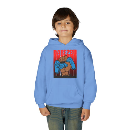 Gaming Fist Youth Hoodie – 'DARE2BU' Controller Graphic Sweatshirt