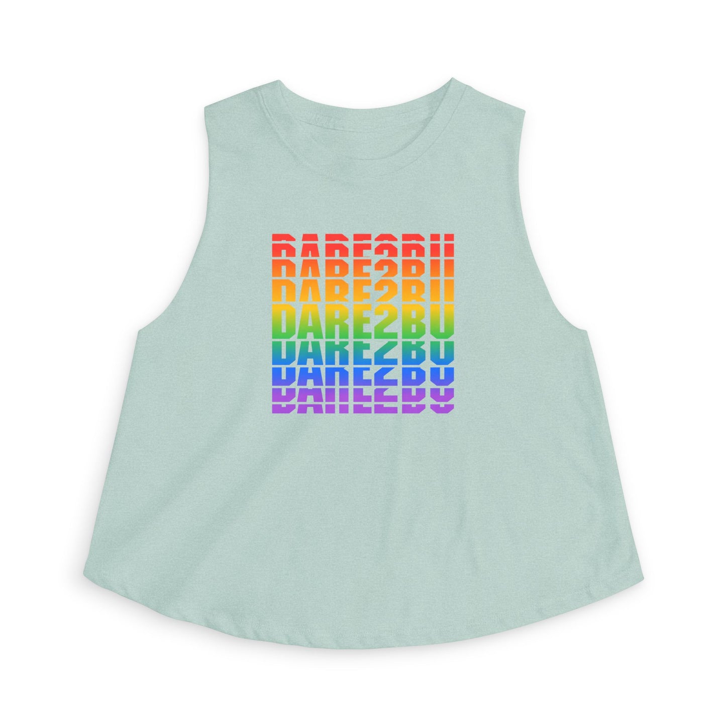 Crop Top — "DARE2BU" Rainbow Pride Graphic Tank