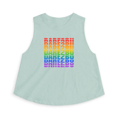 Crop Top — "DARE2BU" Rainbow Pride Graphic Tank