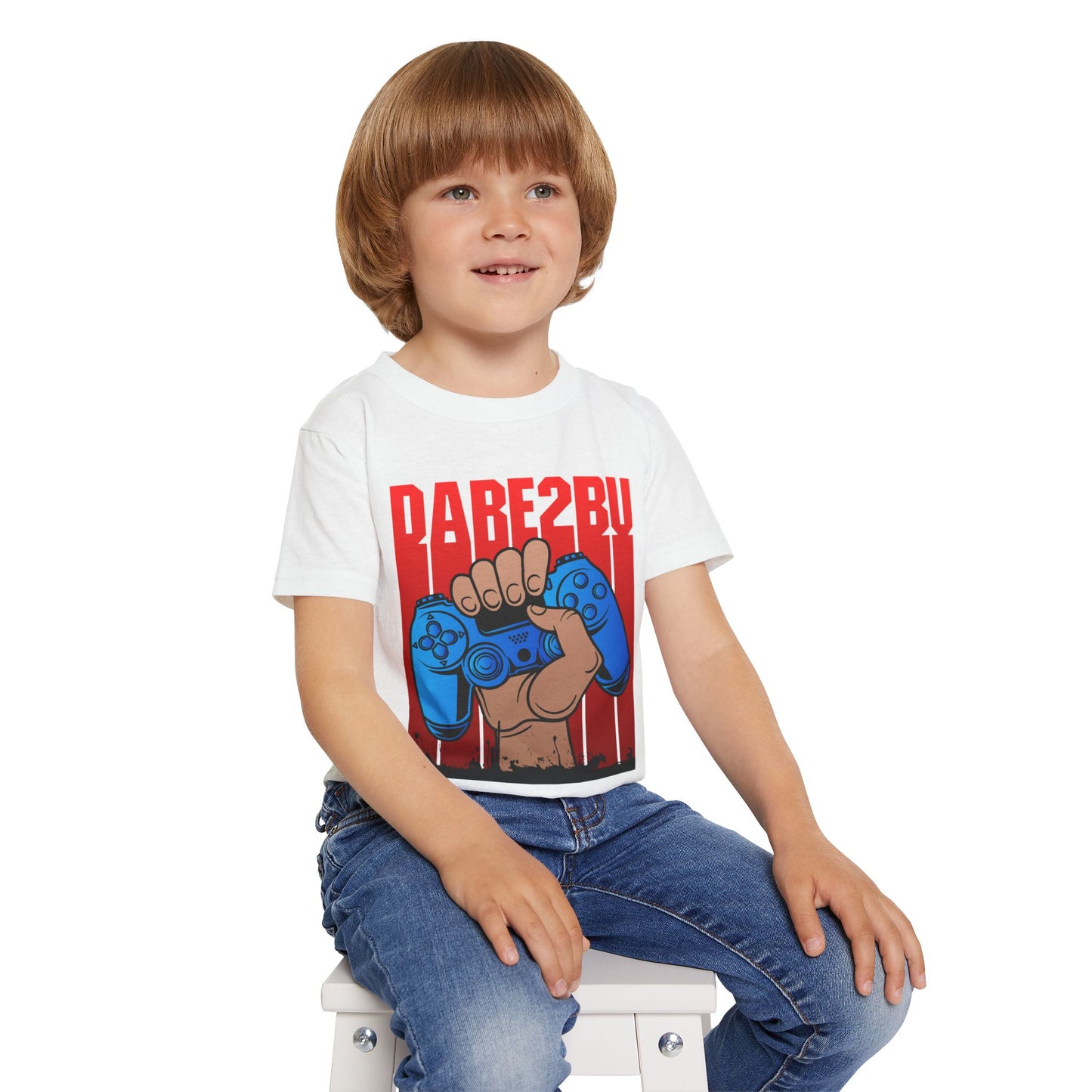 Toddler T-Shirt — Raised Gamer Controller Graphic (Playful Kids Video Game Tee)