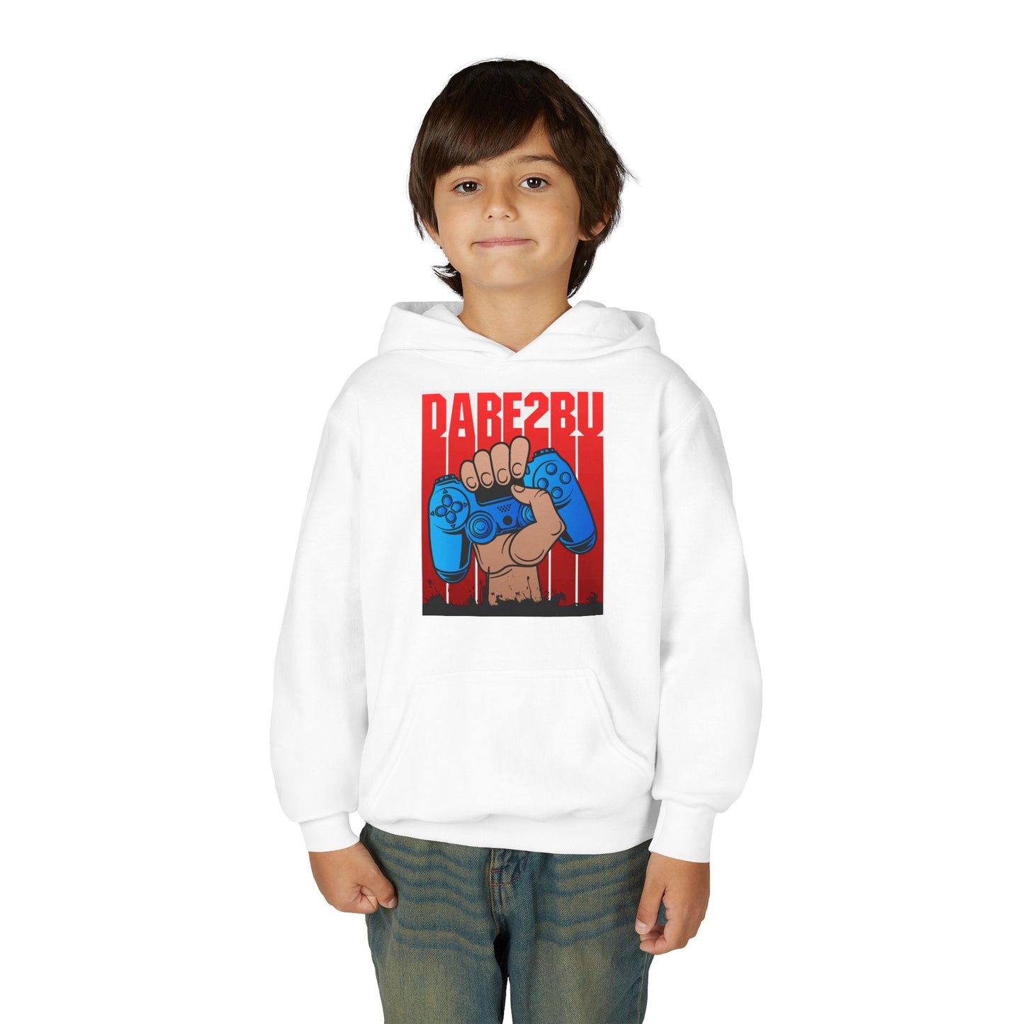 Gaming Fist Youth Hoodie – 'DARE2BU' Controller Graphic Sweatshirt