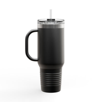 40oz Insulated Travel Mug — Rainbow "DARE2BU" Text Design