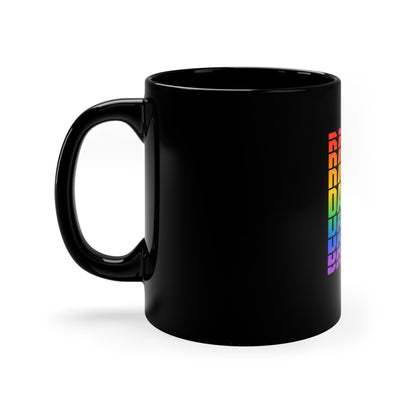 Rainbow 'DARE2BU' Black Coffee Mug – Pride Inspiration
