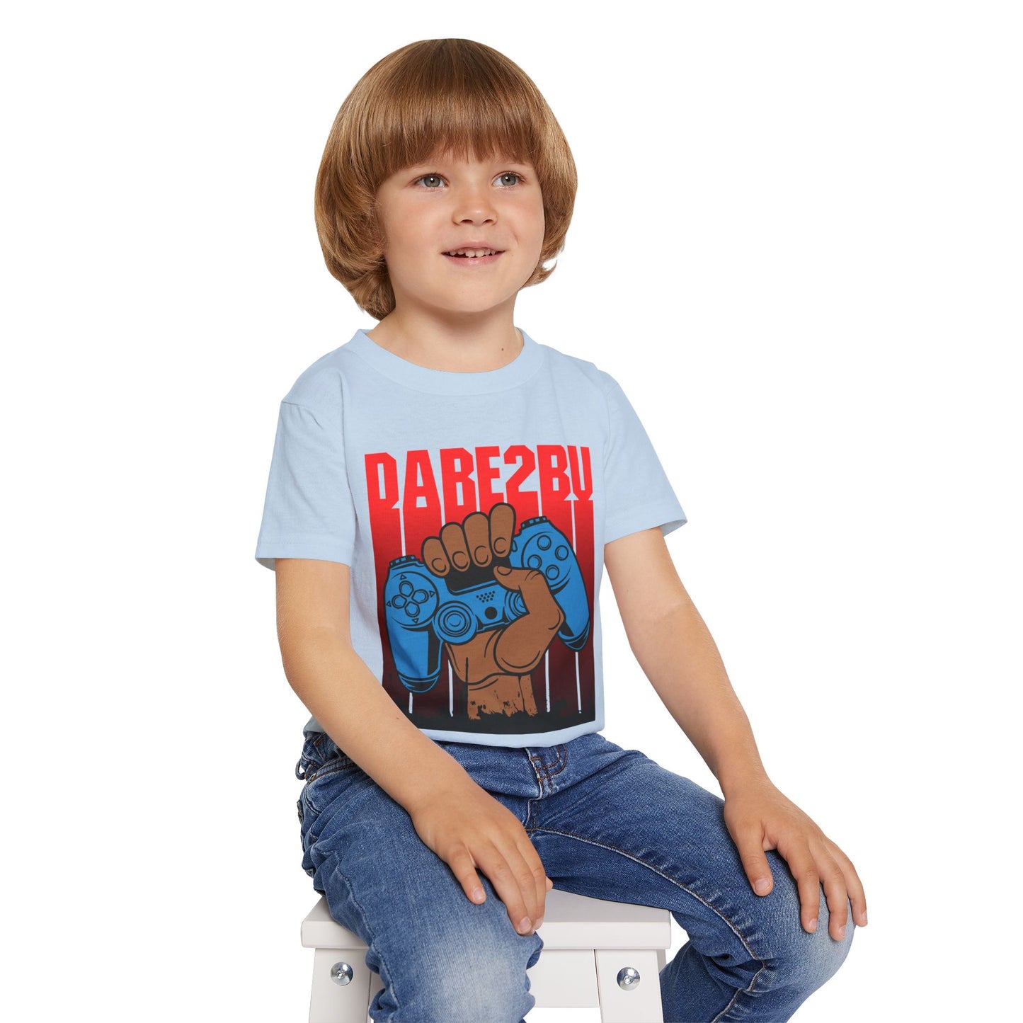 Toddler T‑Shirt — 'Game On' Controller Graphic (Rallying Fist, Red Gradient)