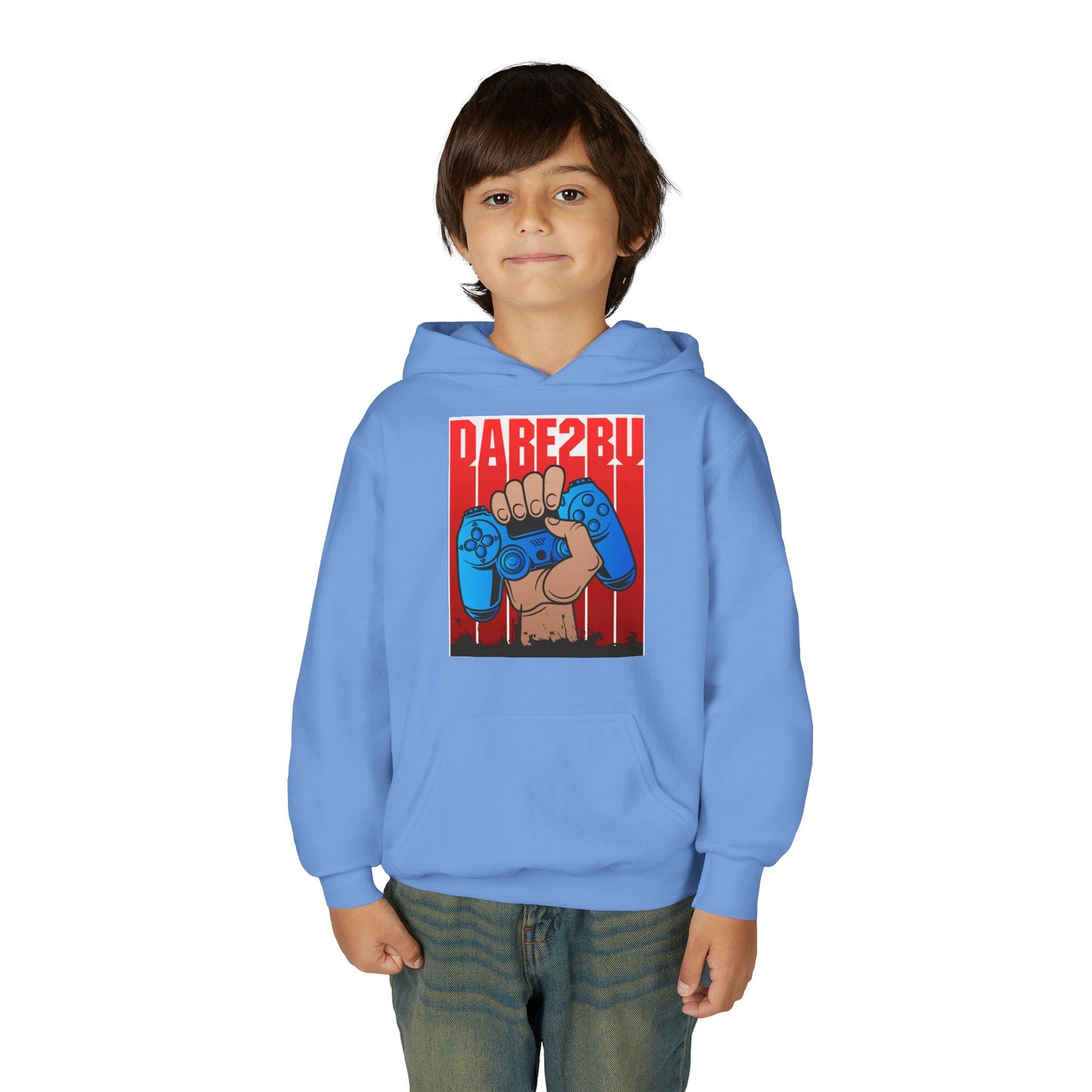 Gaming Fist Youth Hoodie – 'DARE2BU' Controller Graphic Sweatshirt