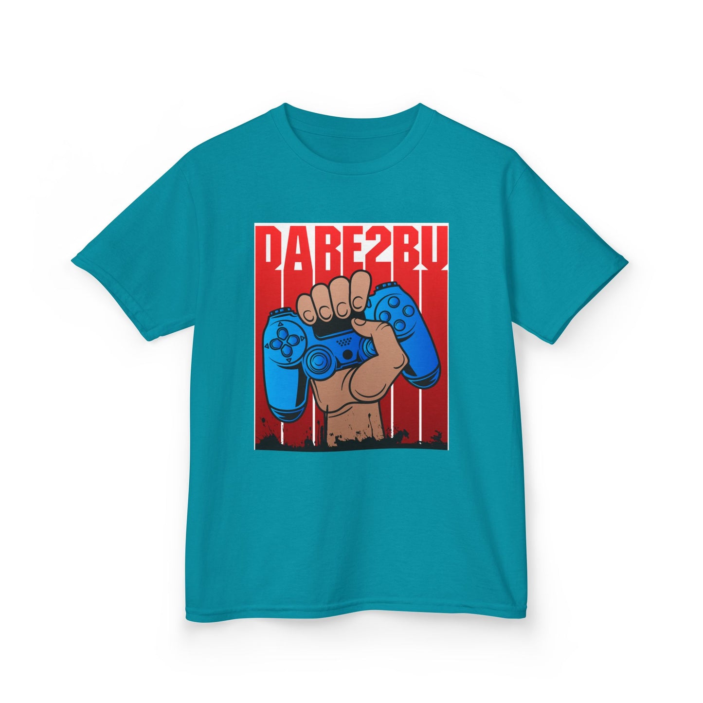 Kids Tee — "Game2Be" Fist with Blue Controllers Graphic