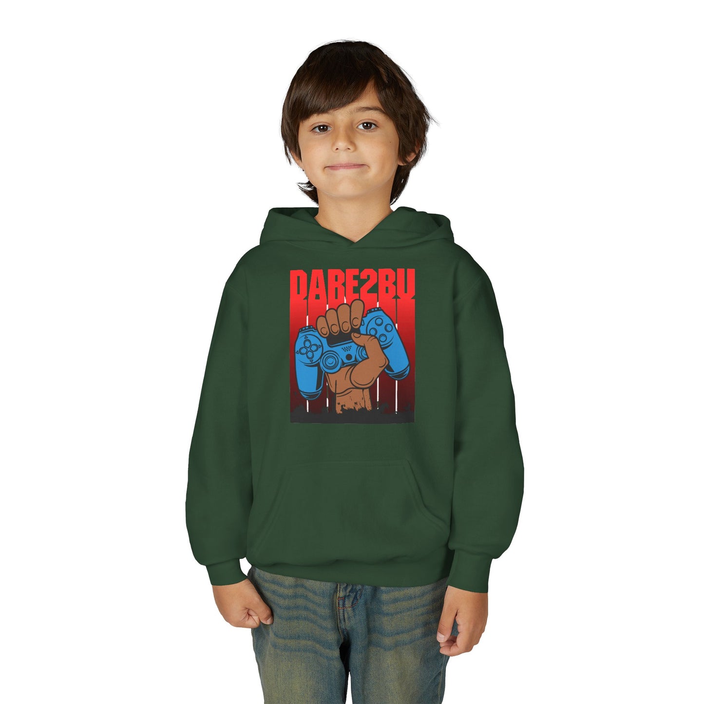 Gaming Fist Youth Hoodie – 'DARE2BU' Controller Graphic Sweatshirt