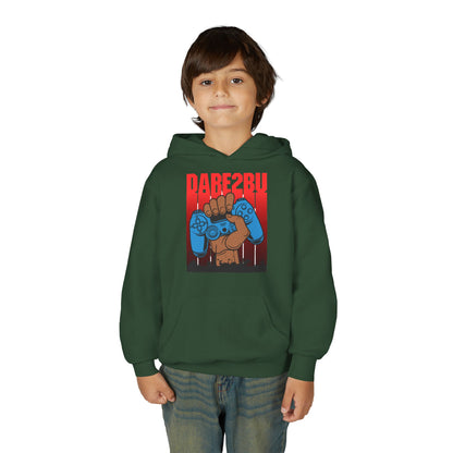 Gaming Fist Youth Hoodie – 'DARE2BU' Controller Graphic Sweatshirt