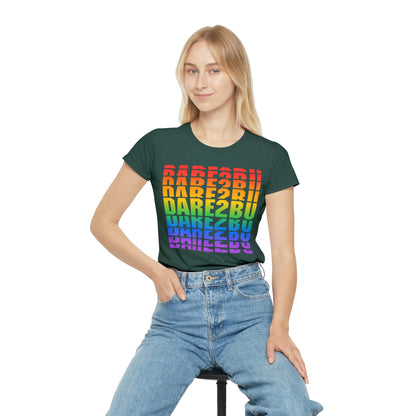 Rainbow 'DARE2BU' Women's T-Shirt — Pride Motivational Graphic Tee