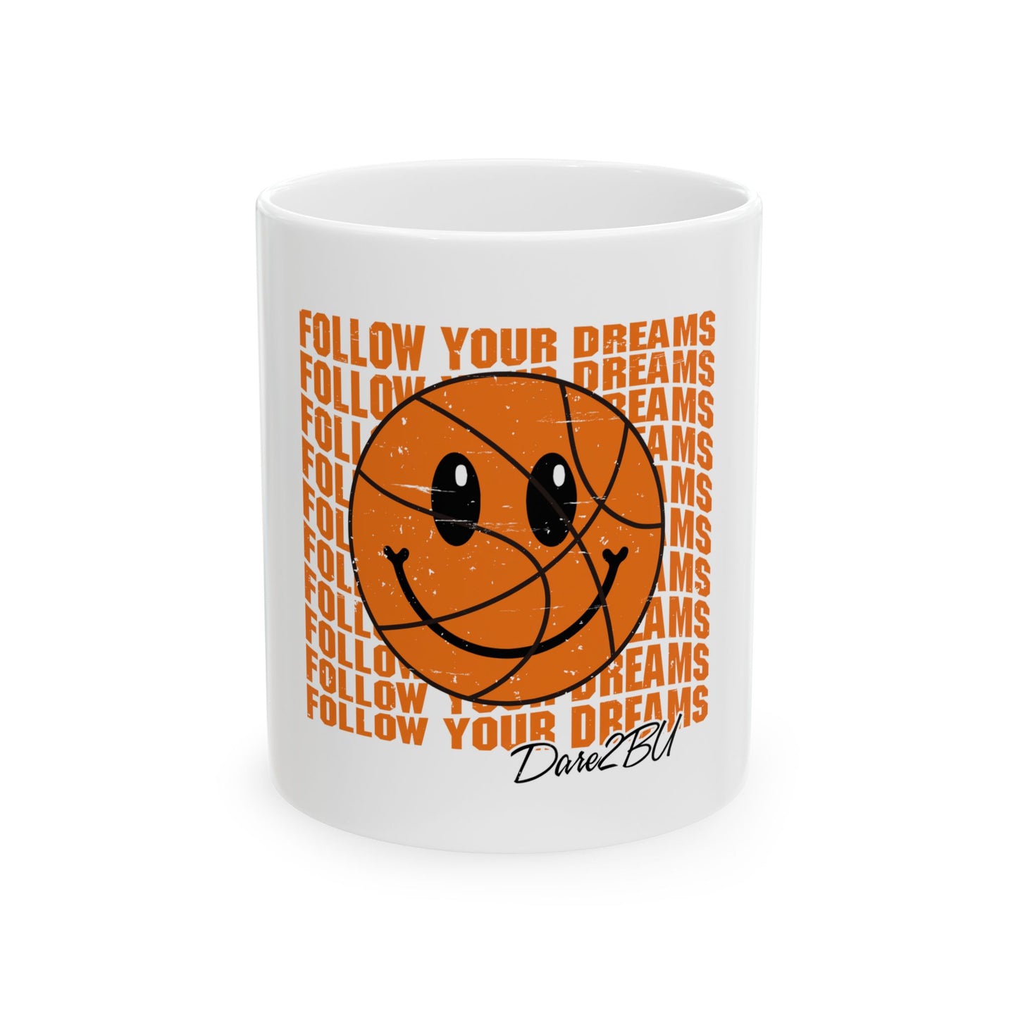 Basketball Smiley 'Follow Your Dreams' Ceramic Mug