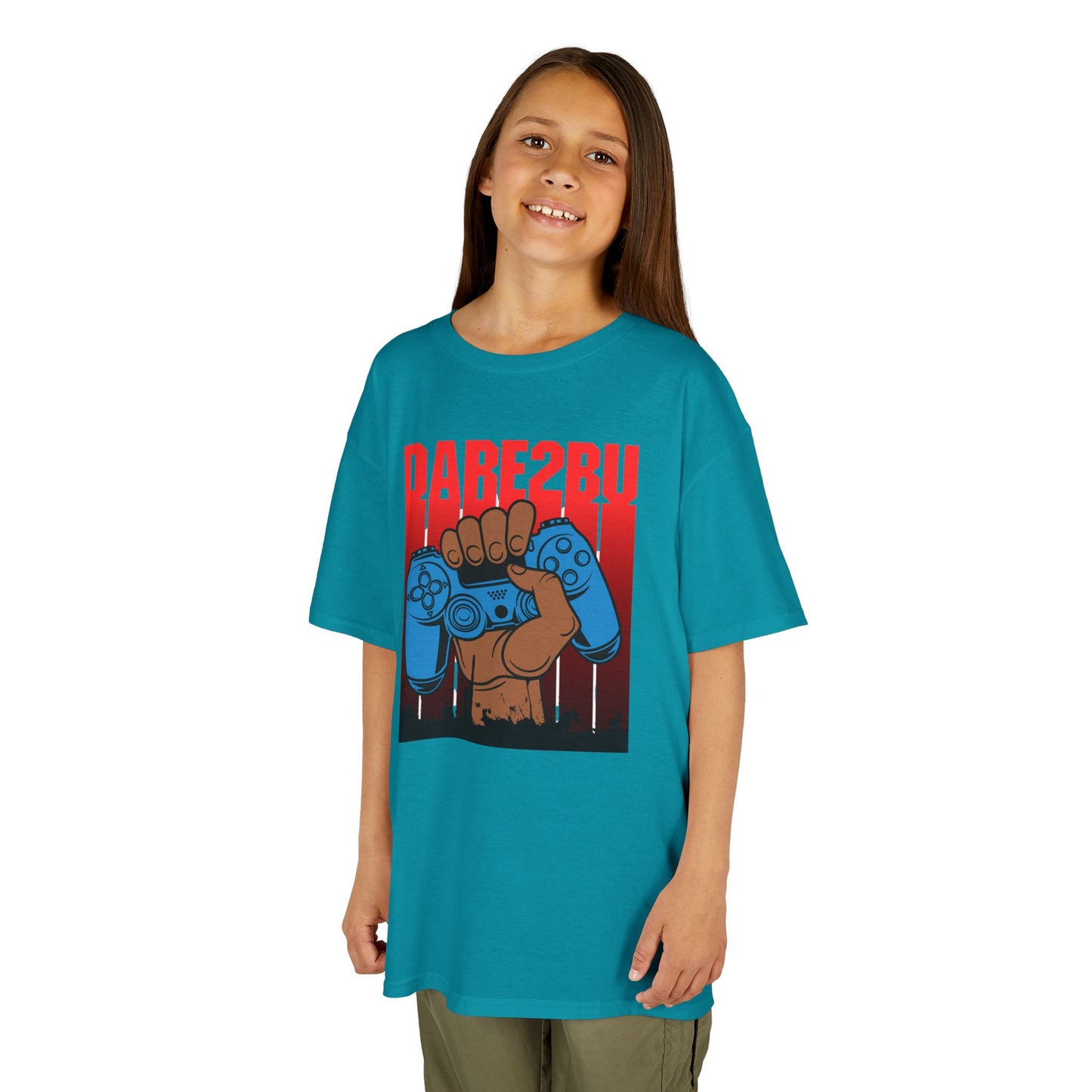 Kids Tee — "Game2Be" Fist with Blue Controllers Graphic